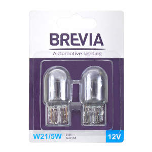 Лампа накаливания Brevia W21/5W 12V 21/5W W3x16q B2, 2шт