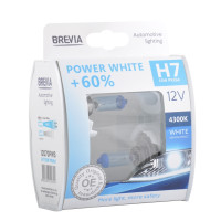 Галогеновая лампа Brevia H7 12V 55W PX26d Power White +60% 4300K S2