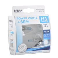 Галогеновая лампа Brevia H1 12V 55W P14,5s Power White +60% 4300K S2