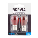 Лампа накаливания Brevia PR21 12V 21W BAW15s красная 2шт