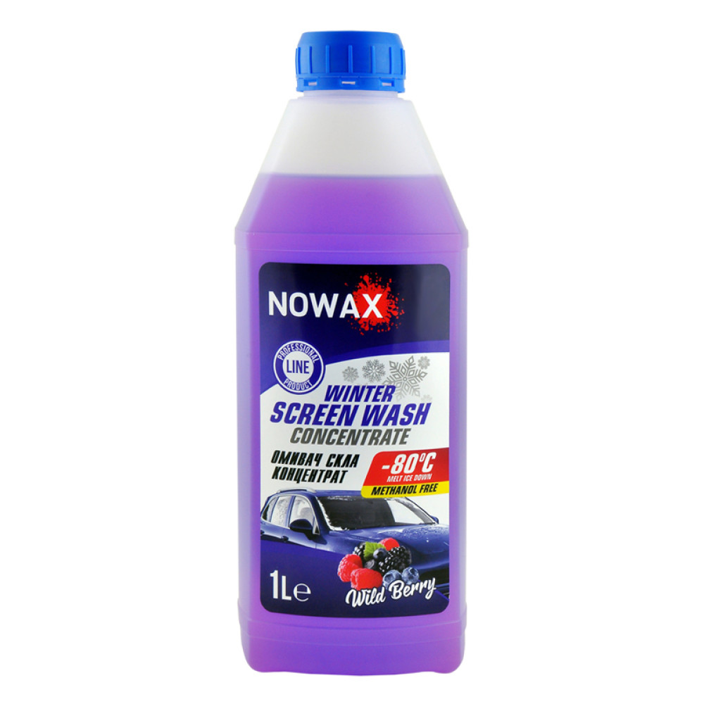 Склоомивач зимовий NOWAX WINTER SCREEN WASH CONCENTRATE -80°C Wildberry, концентрат, 1 л