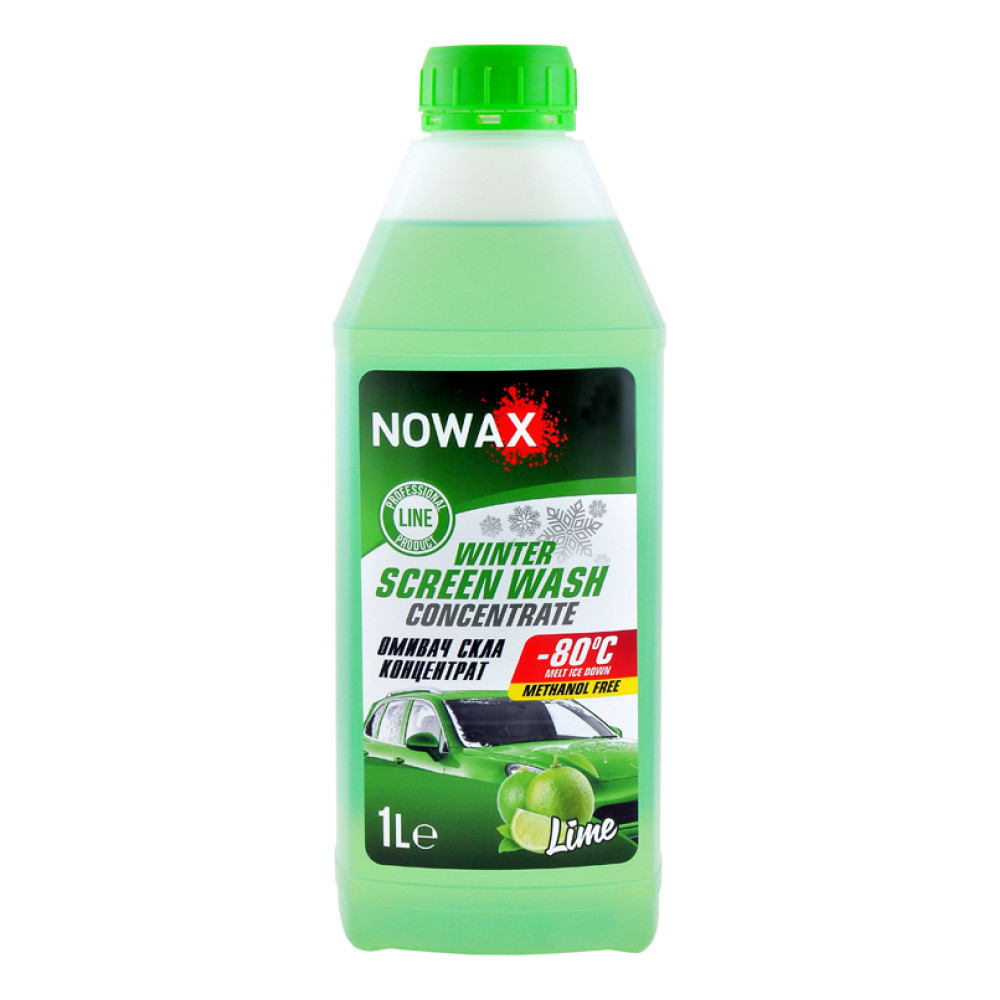 Склоомивач зимовий NOWAX WINTER SCREEN WASH CONCENTRATE -80°C Lime, концентрат, 1 л