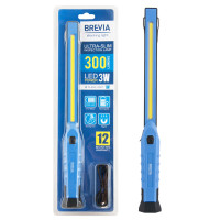Фонарь инспекционный Brevia LED 3W COB+1W LED 300lm, 2000mAh, время работы до 3 часов, IP20 11380