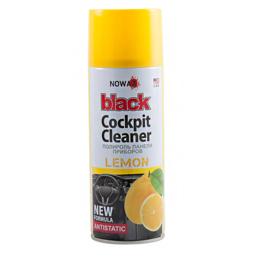 Полироль для панели приборов NOWAX Black Spray Lemon, 450мл