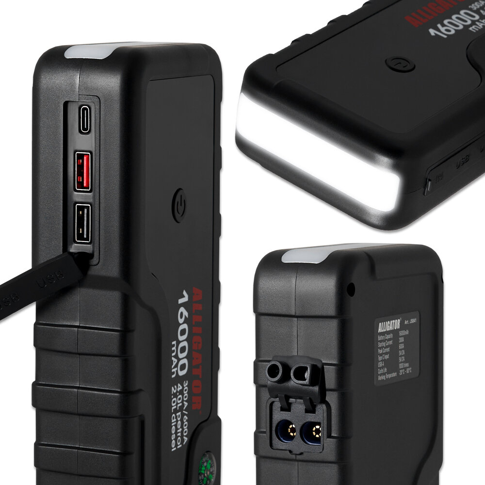 Пусковий пристрій Alligator Jump Starter 300A/600A 16000mAh