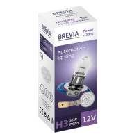 Галогеновая лампа Brevia H3 12V 55W PK22s Power +30% CP