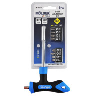 Отвертка Molder Т-образная с комплектом насадок 8в1