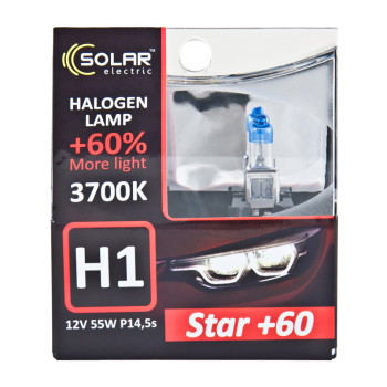 Галогенова лампа Solar H1 12V 55W P14,5s Starlight +60%, SET