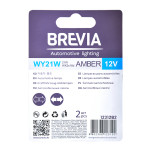 Лампа розжарювання Brevia WY21W 12V 21W WX3x16d AMBER B2, 2шт
