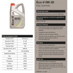 Моторное масло Comma ECO-V 0W-20 1л