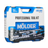 Професійний набір інструментів в кейсі MÖLDER 1/2', 1/4' 72Т, CR-V, 56од.
