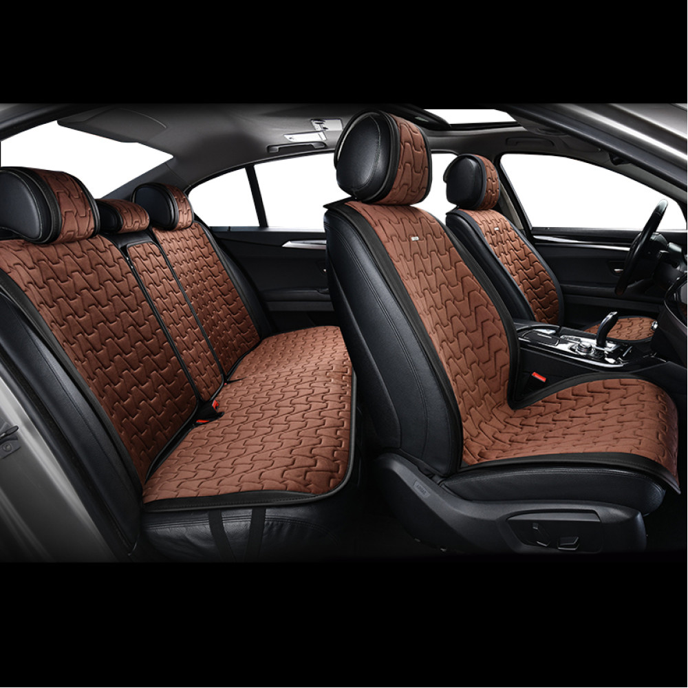 Комплект премиум накидок для сидений BELTEX Chicago, black-coffee