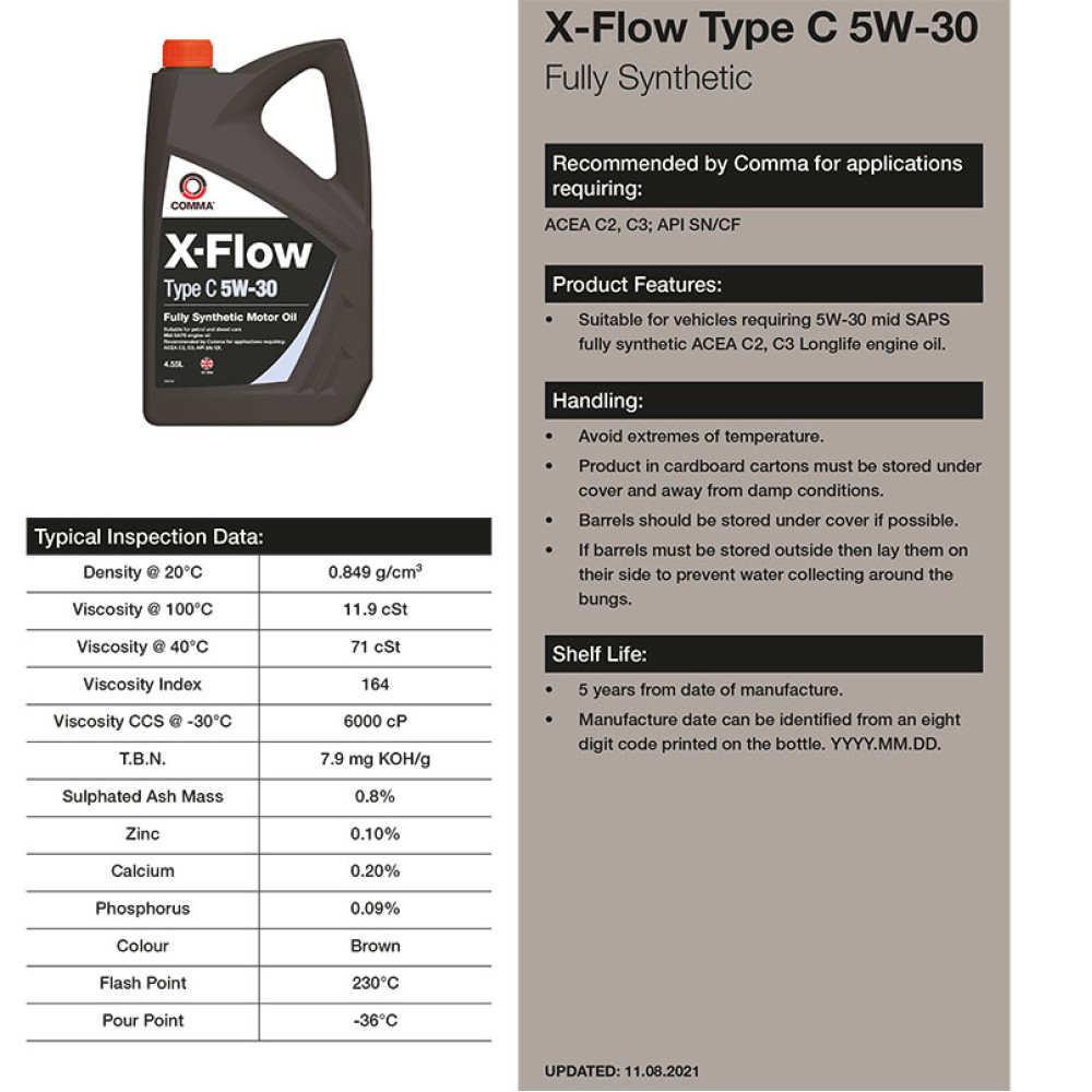 Моторне масло Comma X-FLOW TYPE C 5W-30 5л