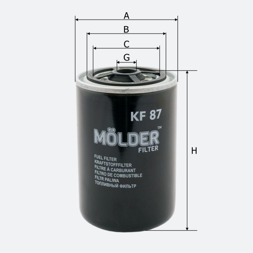 Фільтр паливний Molder Filter KF 87 (95046E, KC197, WK94020)