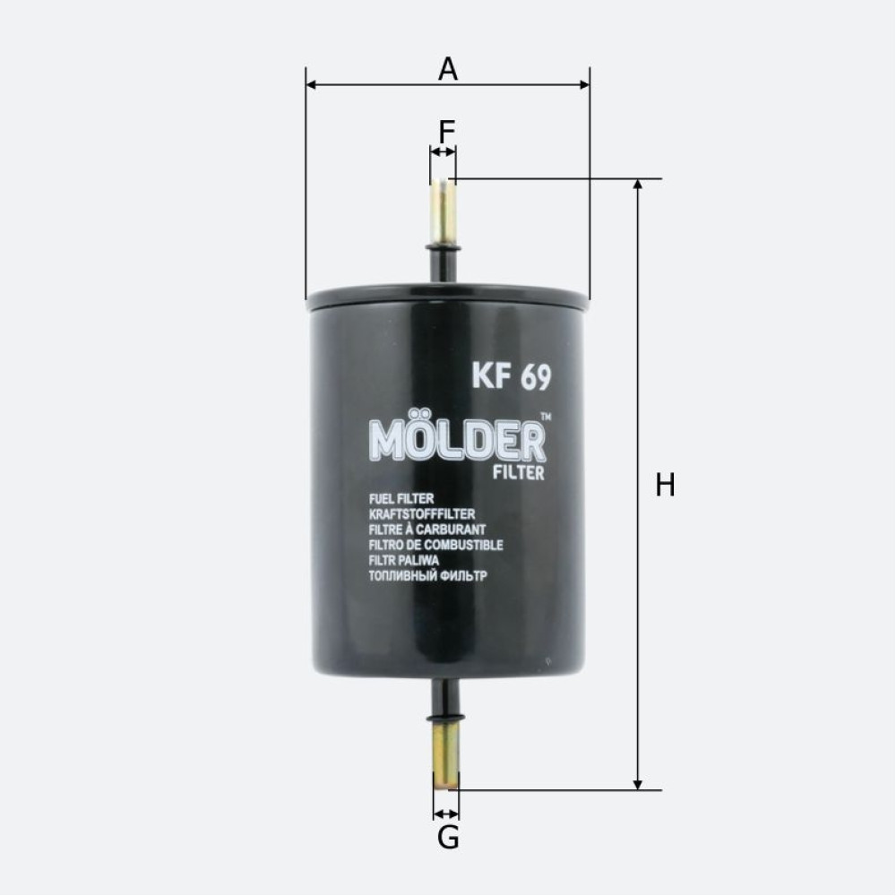Фільтр паливний Molder Filter KF 69 (WF8041, KL79, WK7301)