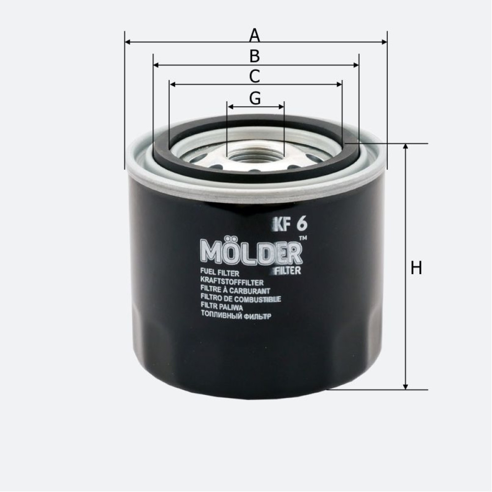 Фільтр паливний Molder Filter KF 6 (WF8172, KC5, WK81186)