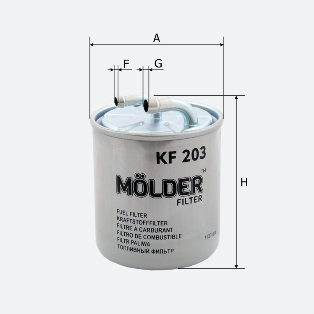 Фільтр паливний Molder Filter KF 203 (WF8309, KL313, WK820)