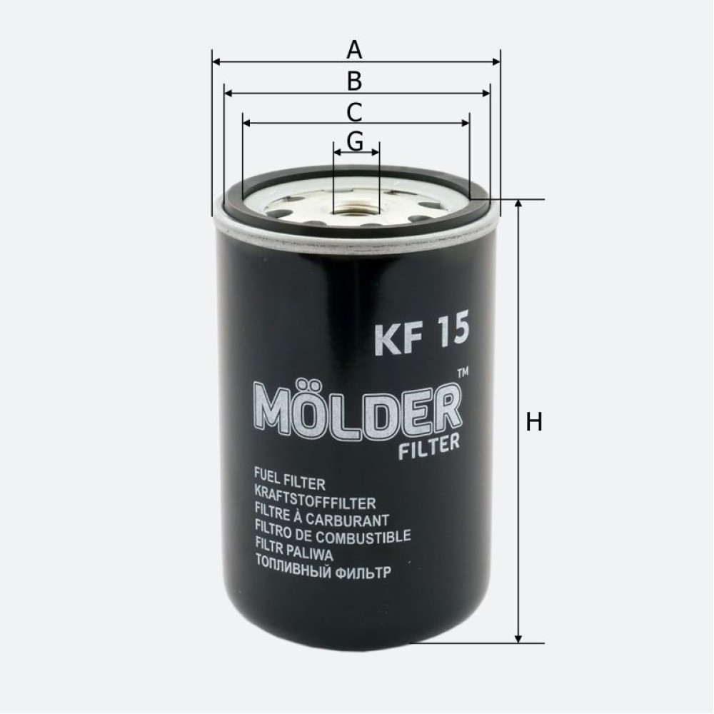 Фільтр паливний Molder Filter KF 15 (33358E, KC24, WK723)