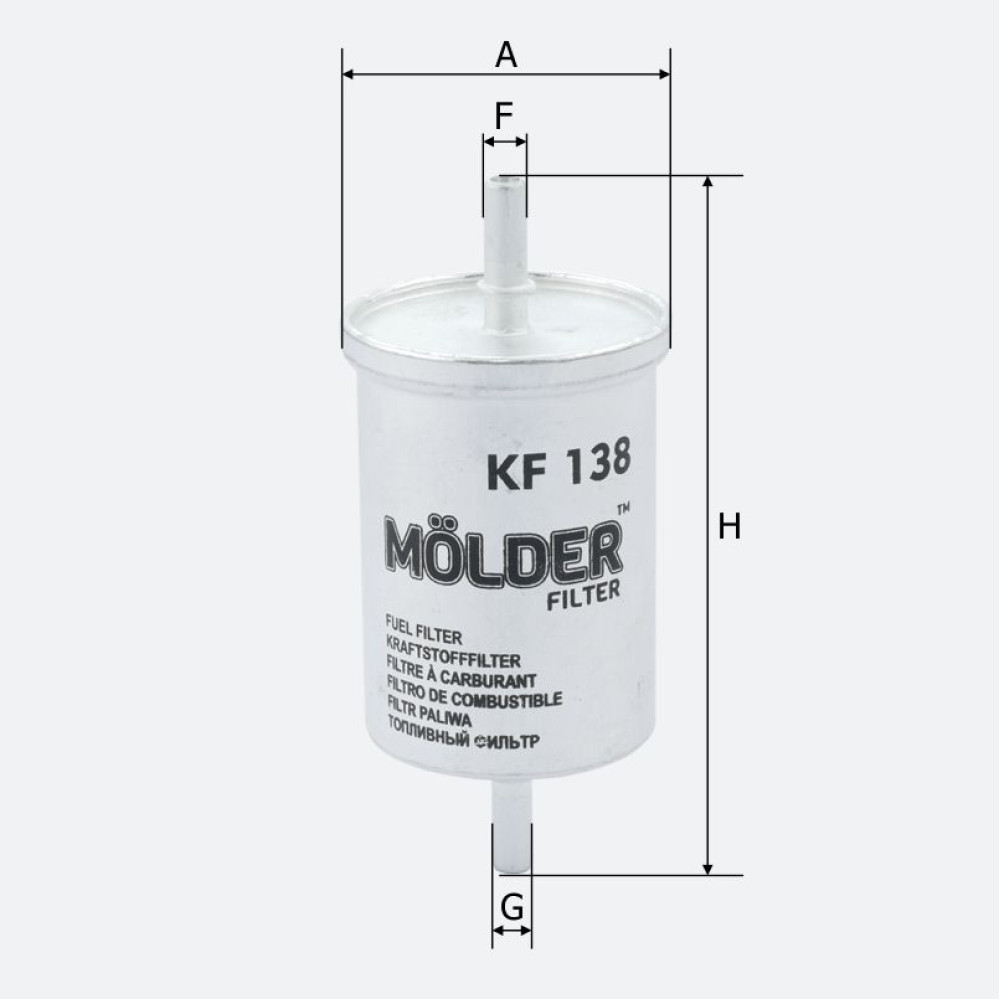 Фільтр паливний Molder Filter KF 138 (WF8034, KL248, WK612)