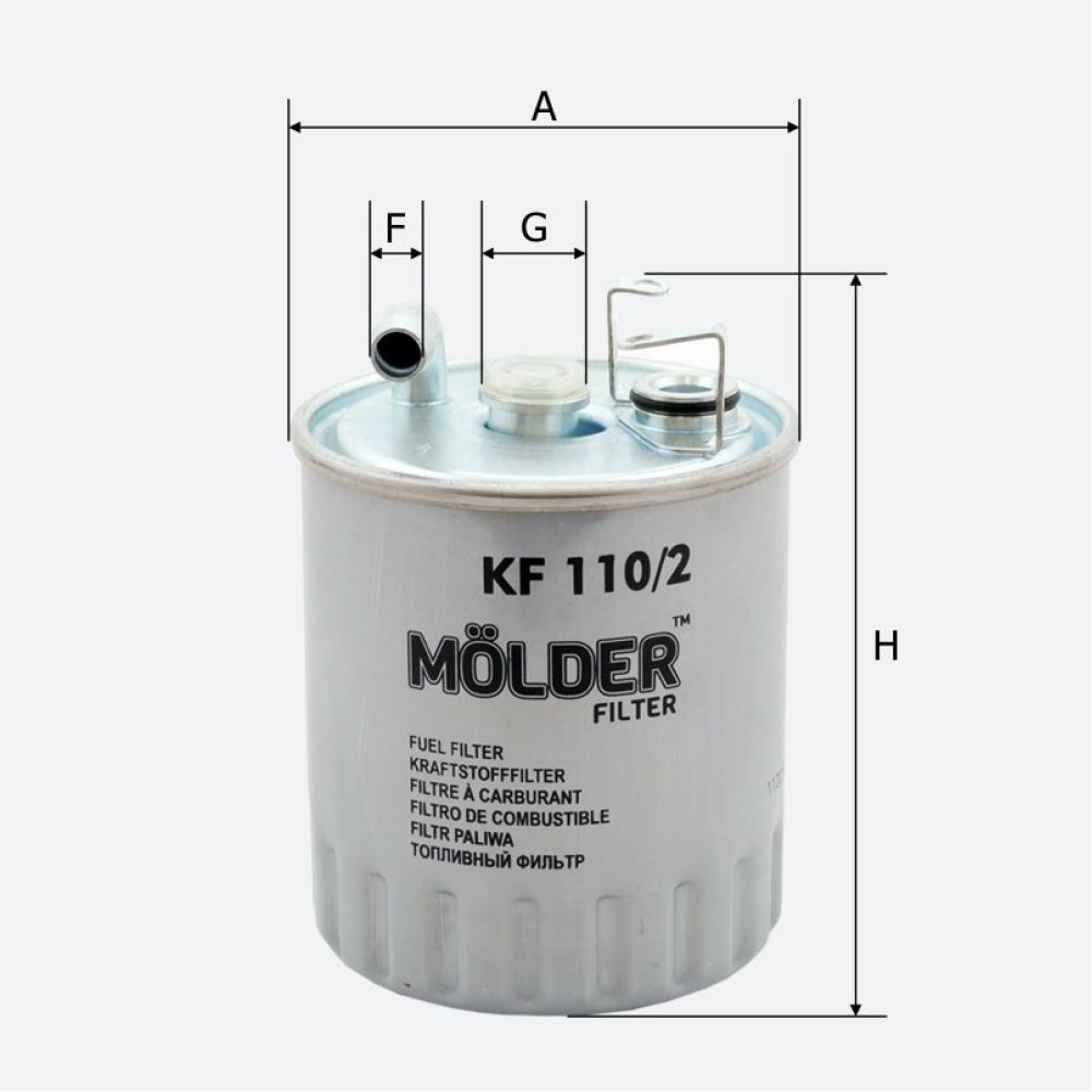 Фільтр паливний Molder Filter KF 110/2 (WF8239, KL100/2, WK84213)