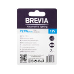 Лампа накаливания Brevia P27W 12V 27W W2.5x16q прозрачная 2шт
