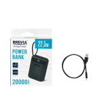 Повербанк (Power Bank) Brevia 20000mAh 22.5W Type-C+Lightning Cable, Li-Pol, LCD