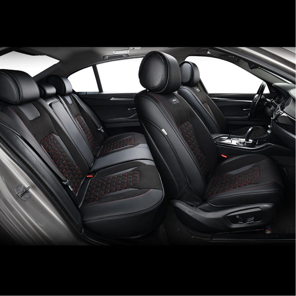 Комплект, 3D чехлы для сидений BELTEX Montana, black-red