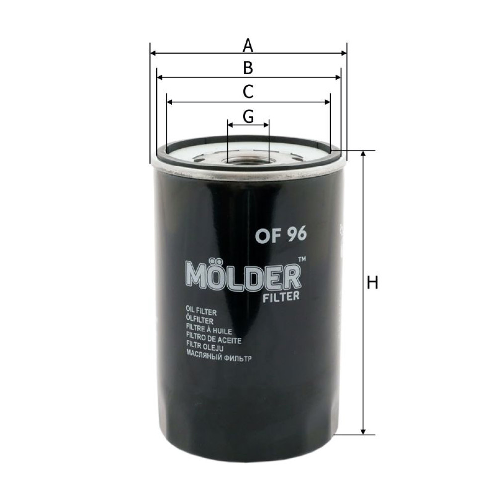 Фільтр масляний Molder Filter OF 96 (92019E, OC206, W1160)