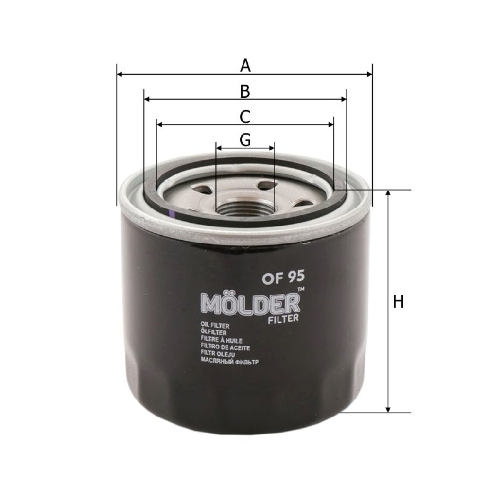 Фільтр масляний Molder Filter OF 95 (WL7171, OC205, W81180)
