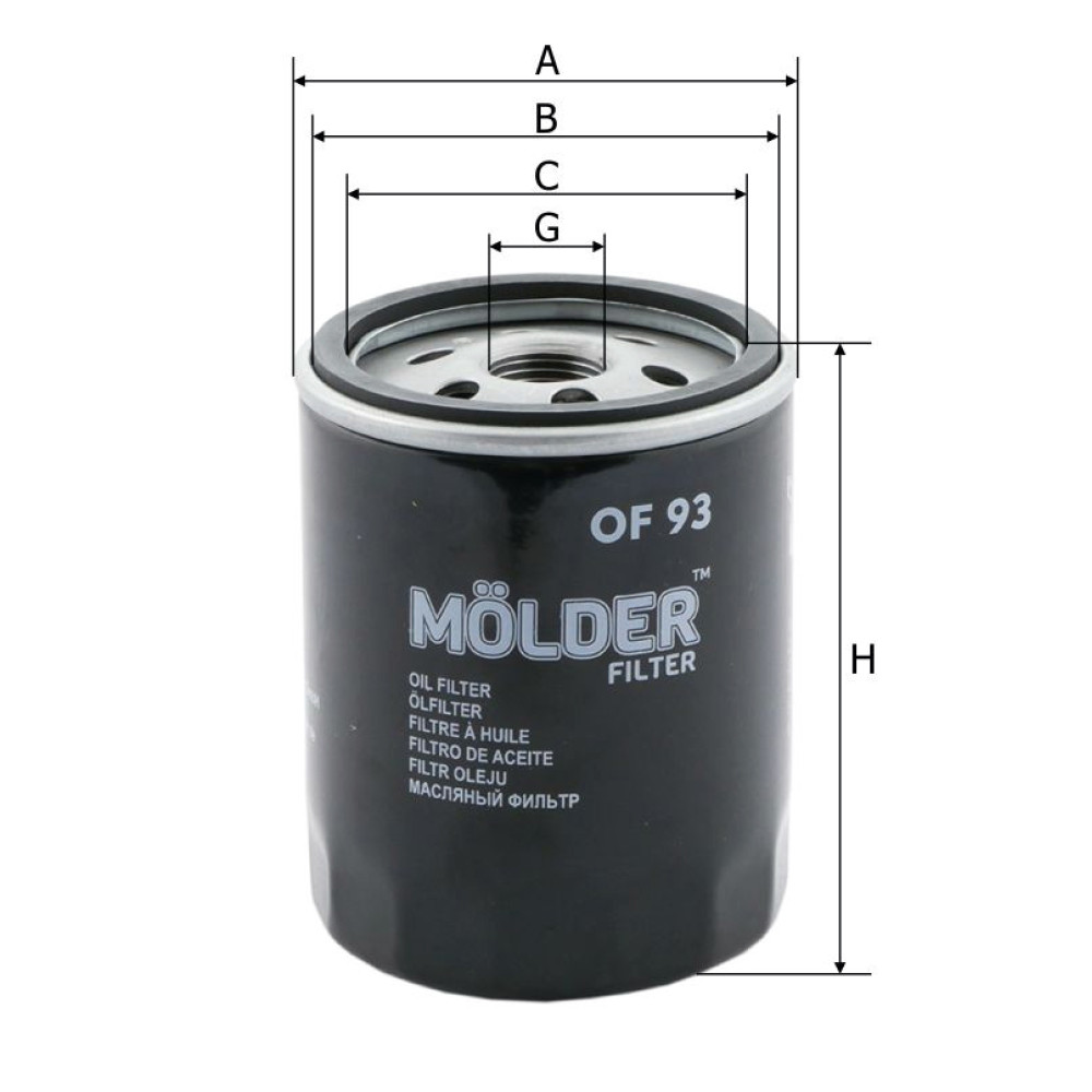 Фільтр масляний Molder Filter OF 93 (WL7093, OC203, W71319)