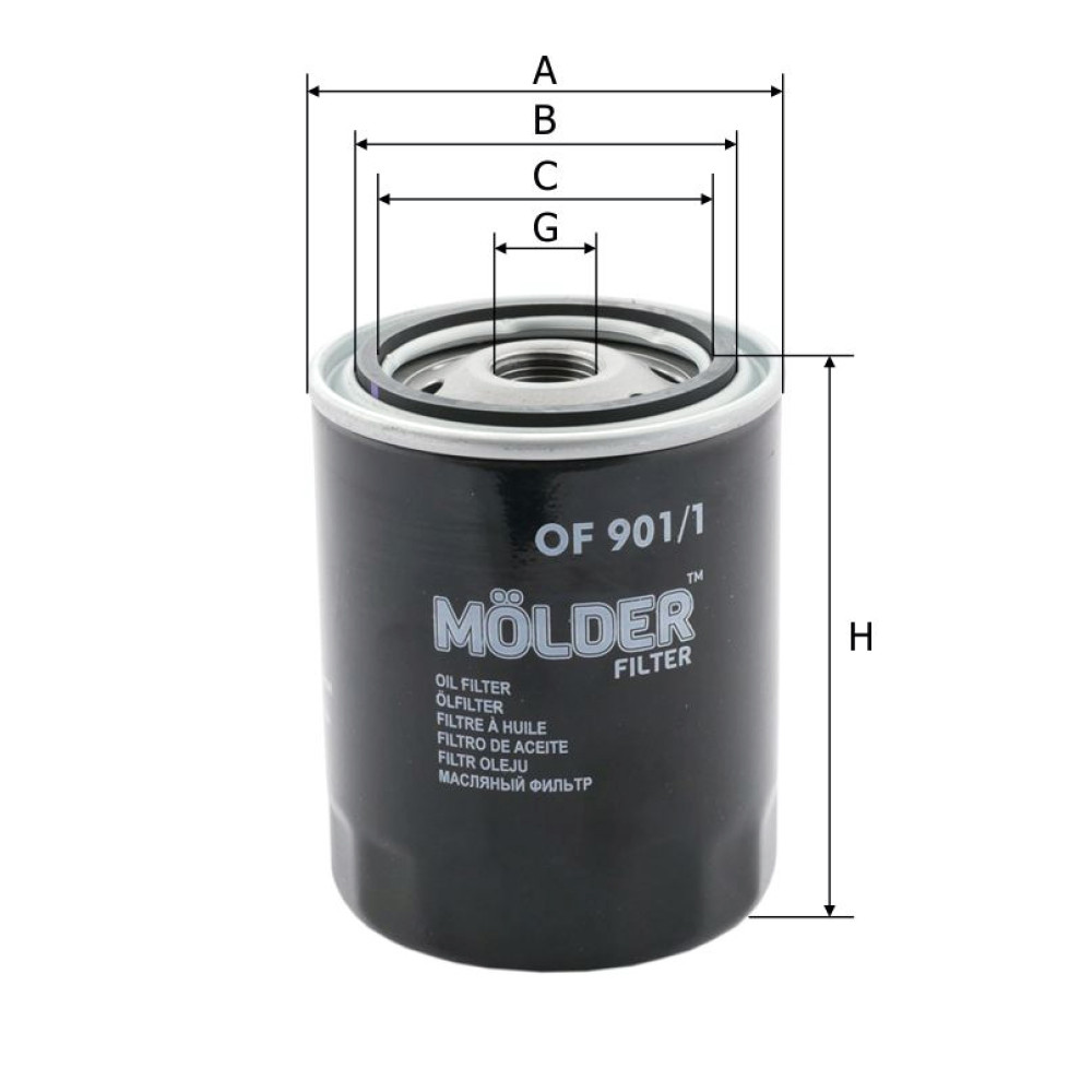 Фільтр масляний Molder Filter OF 901/1 (WL7143, OC109/1, W81184)