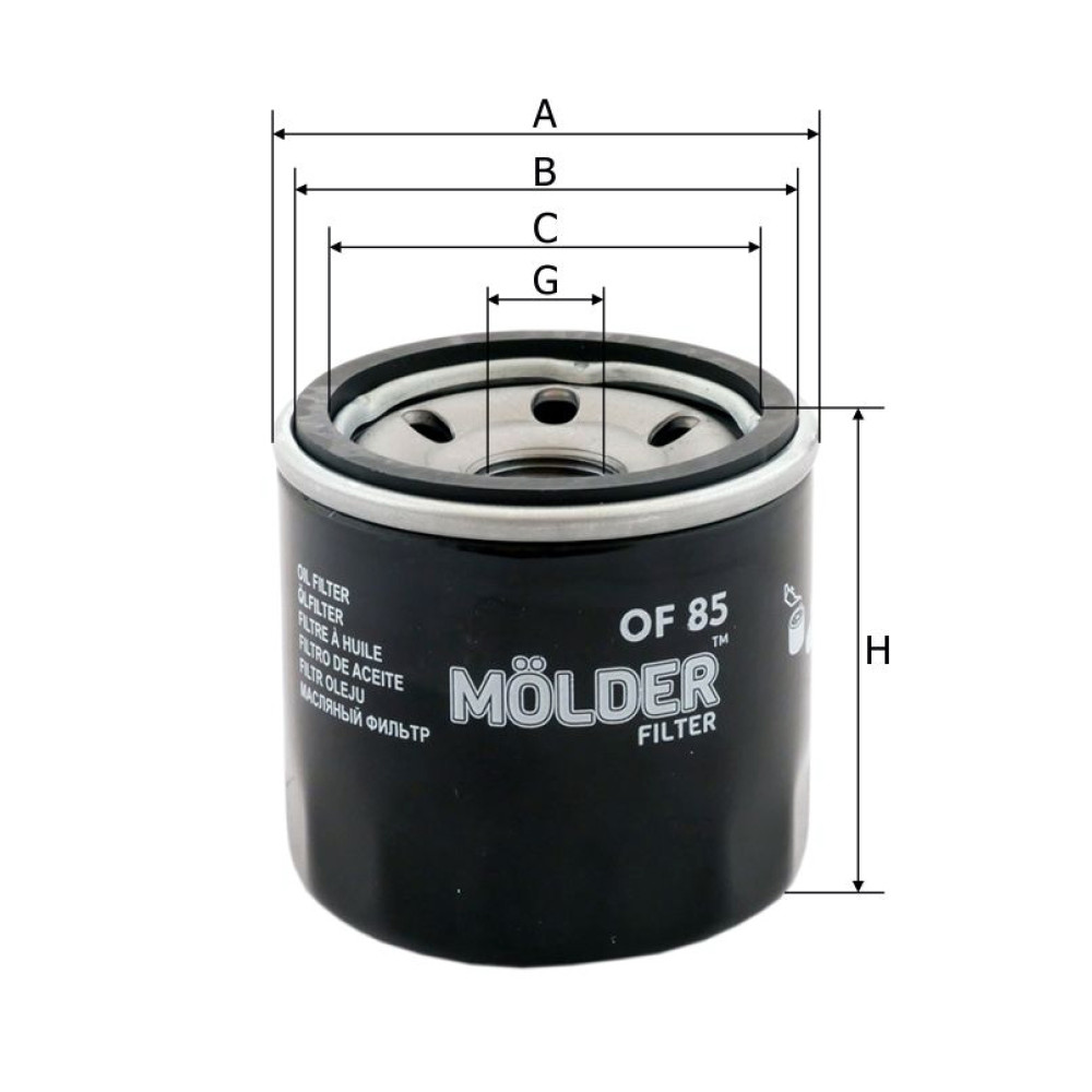 Фільтр масляний Molder Filter OF 85 (WL7200, OC195, W81180)