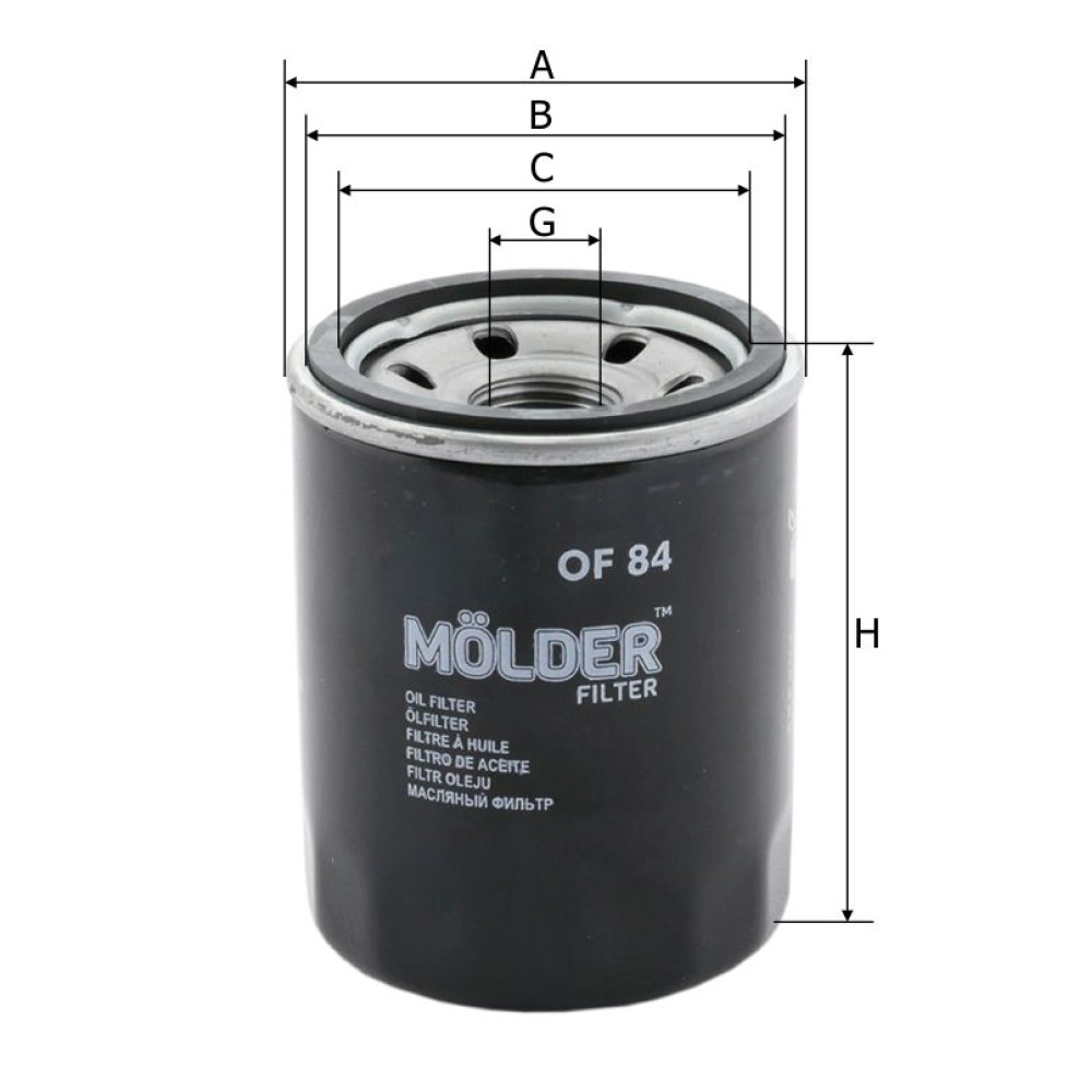 Фільтр масляний Molder Filter OF 84 (WL7134, OC196, W6103)