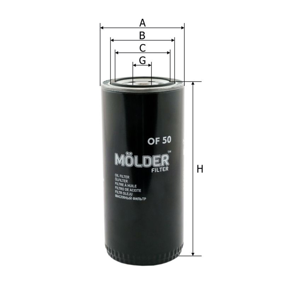 Фільтр масляний Molder Filter OF 50 (51820E, OC60, W9622)