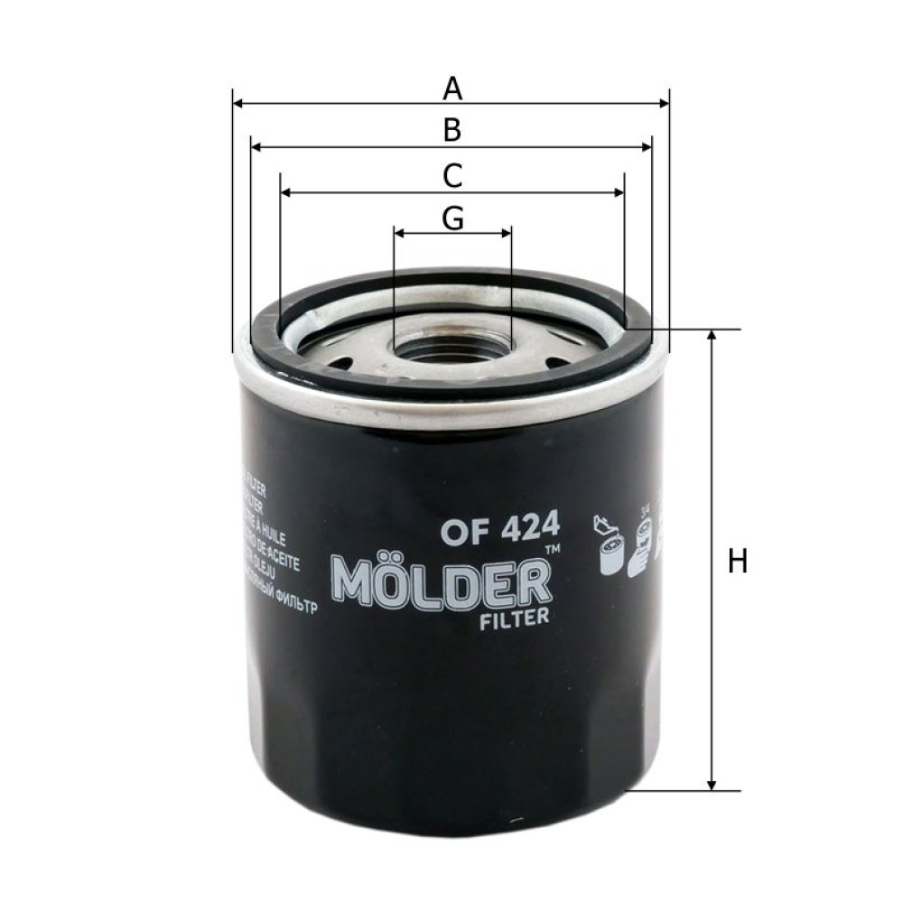 Фільтр масляний Molder Filter OF 424 (WL7131, OC534, W683)