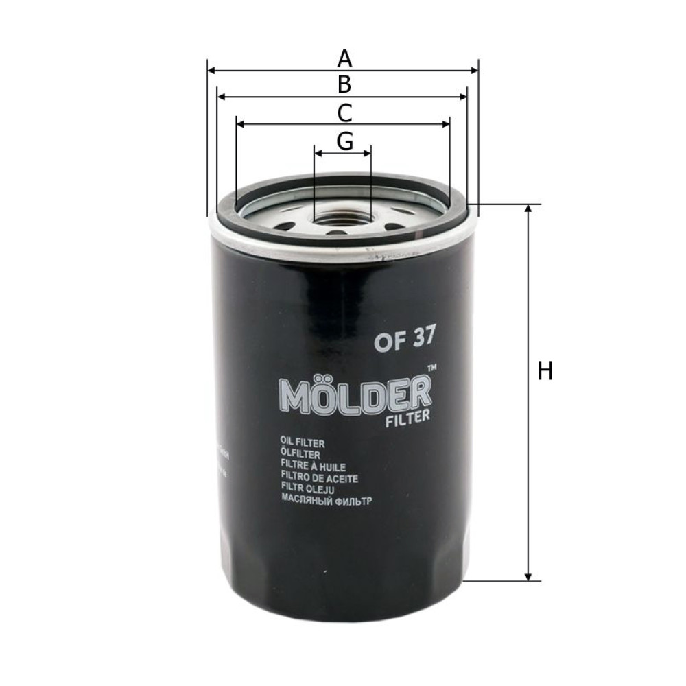 Фільтр масляний Molder Filter OF 37 (WL7070, OC47, W7195)