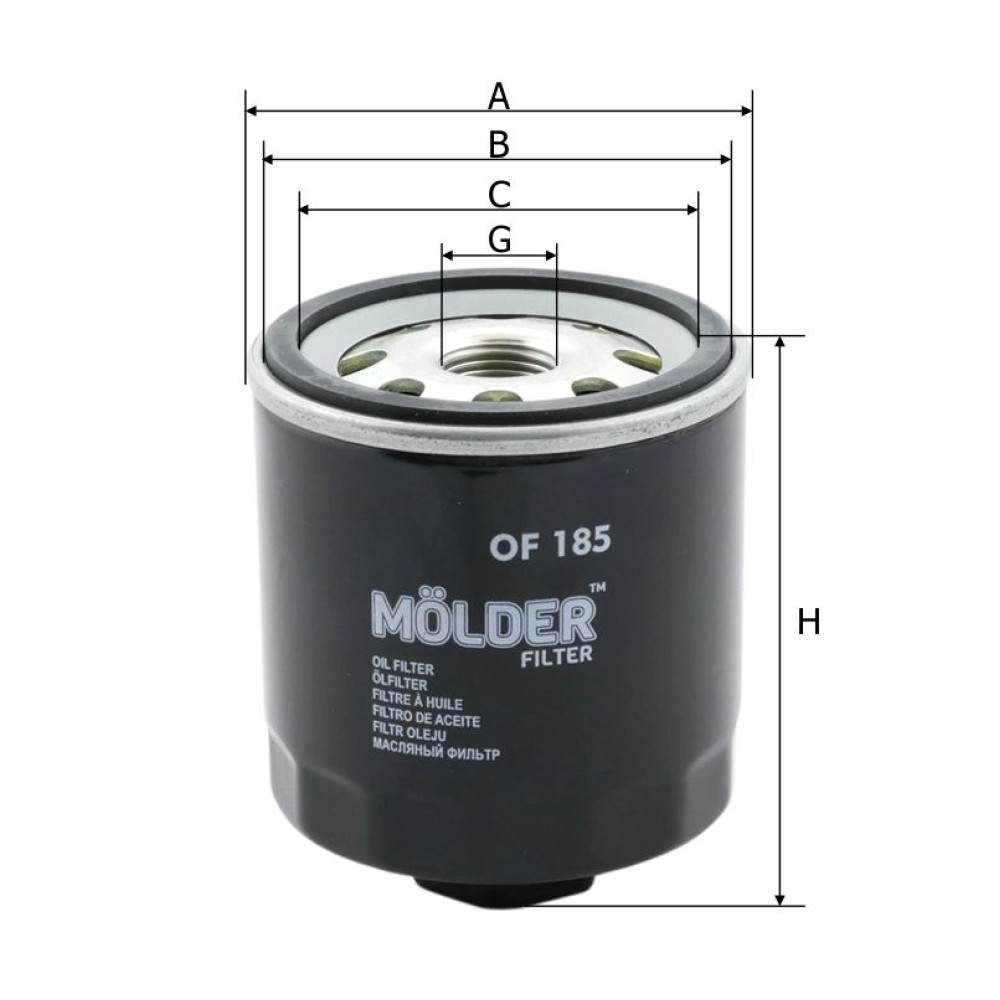 Фільтр масляний Molder Filter OF 185 (WL7203, OC295, W71252)