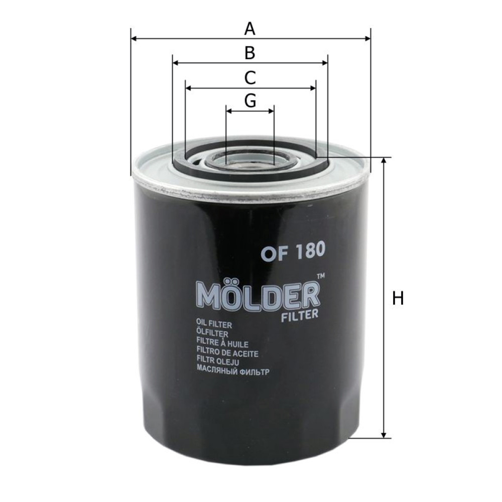 Фільтр масляний Molder Filter OF 180 (WL7161, OC290, WP9404)