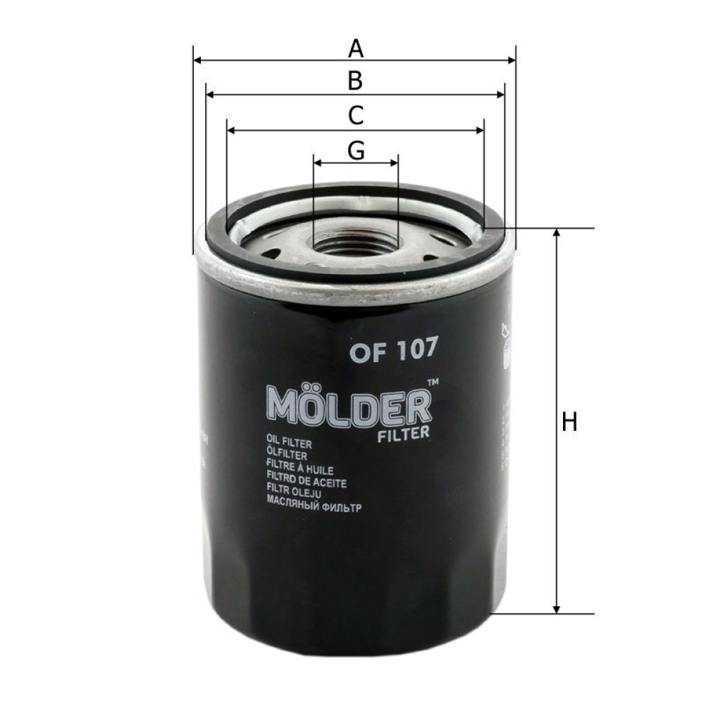 Фильтр масляный Molder Filter OF 107 (WL7177, OC217, W671)