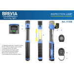 Телескопическая инспекционная лампа Brevia LED 3W COB+1W LED 300lm 2000mAh, type-C 11350