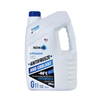 Антифриз NOWAX BLUE G11 (синий) 10кг NX10002