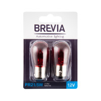 Лампа накаливания Brevia PR21/5W 12V 21/5W BAW15d красная 2шт
