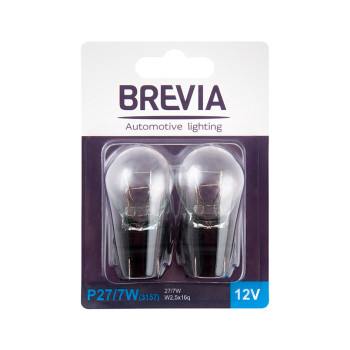 Лампа накаливания Brevia P27/7W 12V 27/7W W2.5x16q прозрачная 2шт