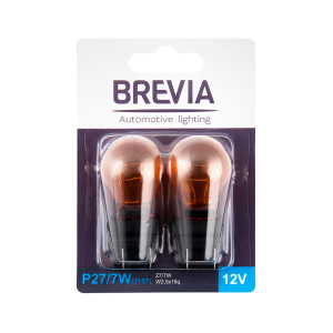 Лампа накаливания Brevia P27/7W 12V 27/7W W2.5x16q оранжевая 2шт