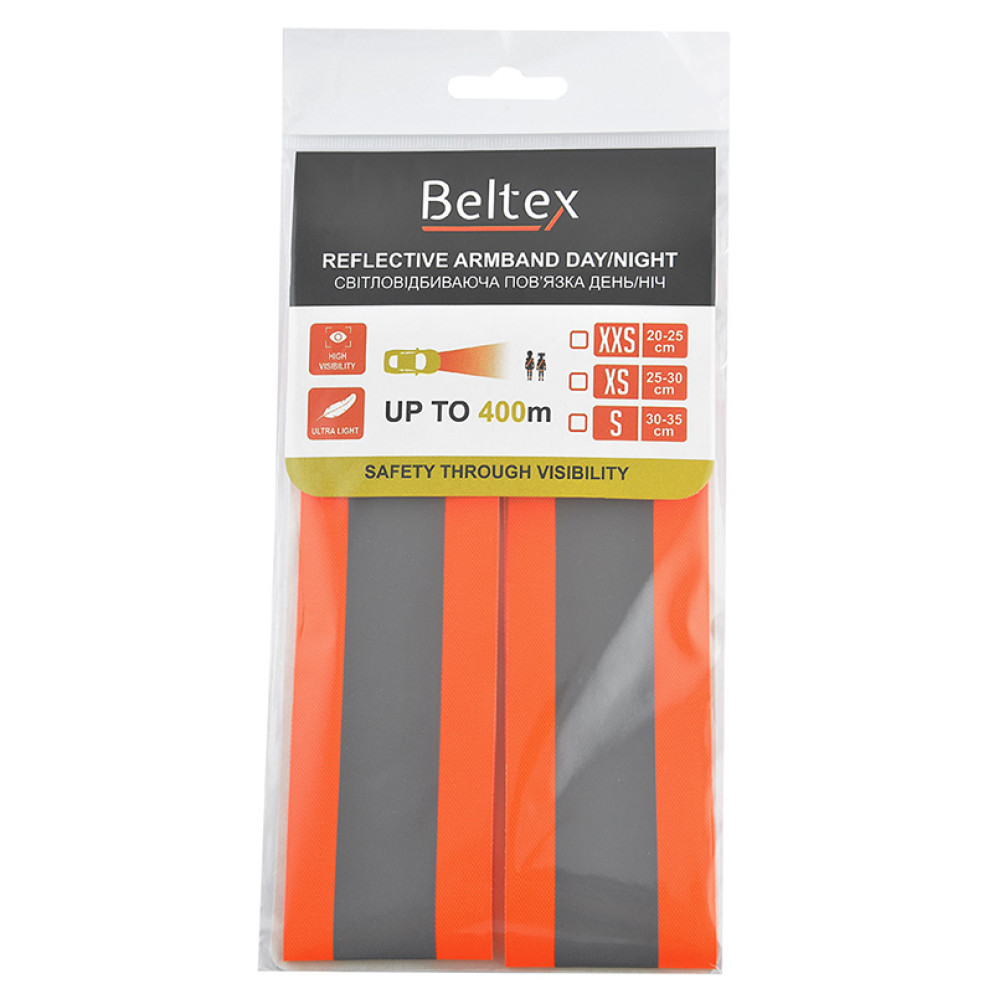 Светоотражающая детская повязка Beltex оранжевая день/ночь XXS 20-25см