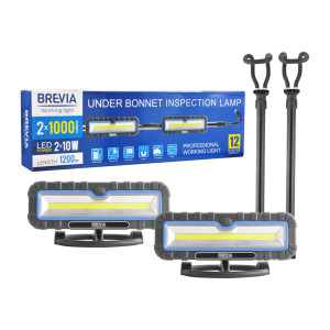 Профессиональная инспекционная лампа Brevia LED 120-190см 2x10W COB 2x1000lm 2x4000mAh Power Bank, type-C