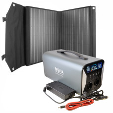 Комплект Brevia Портативна зарядна станція 1000W LifePo4 + Сонячна панель 200W