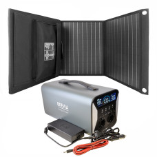 Комплект Brevia Портативна зарядна станція 1000W LifePo4 + Сонячна панель 100W