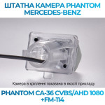 Штатна відеокамера заднього огляду PHANTOM CA-36 CVBS/AHD 1080+FM-114 (Mercedes-Benz)