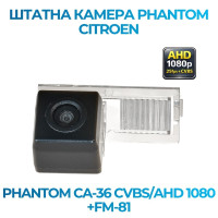 Штатна відеокамера заднього огляду PHANTOM CA-36 CVBS/AHD 1080+FM-81 (Citroen)